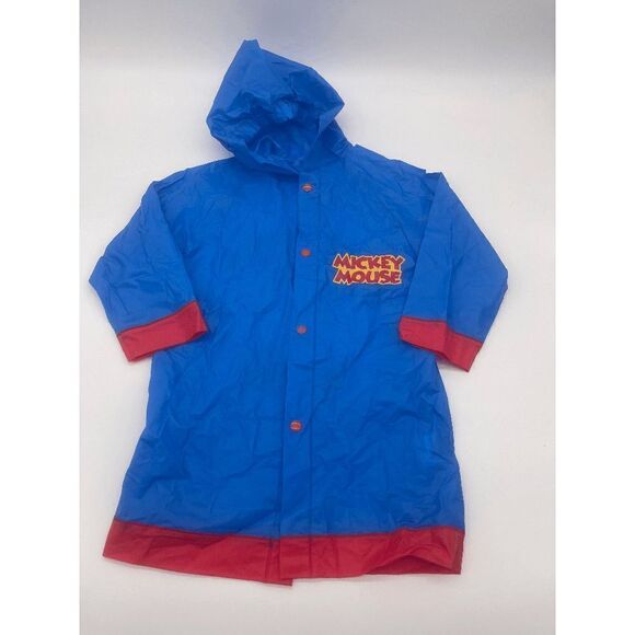 Disney Mickey Mouse Kids Rain Jacket Hooded Snap on Unisex Sz M* - Picture 3 of 6